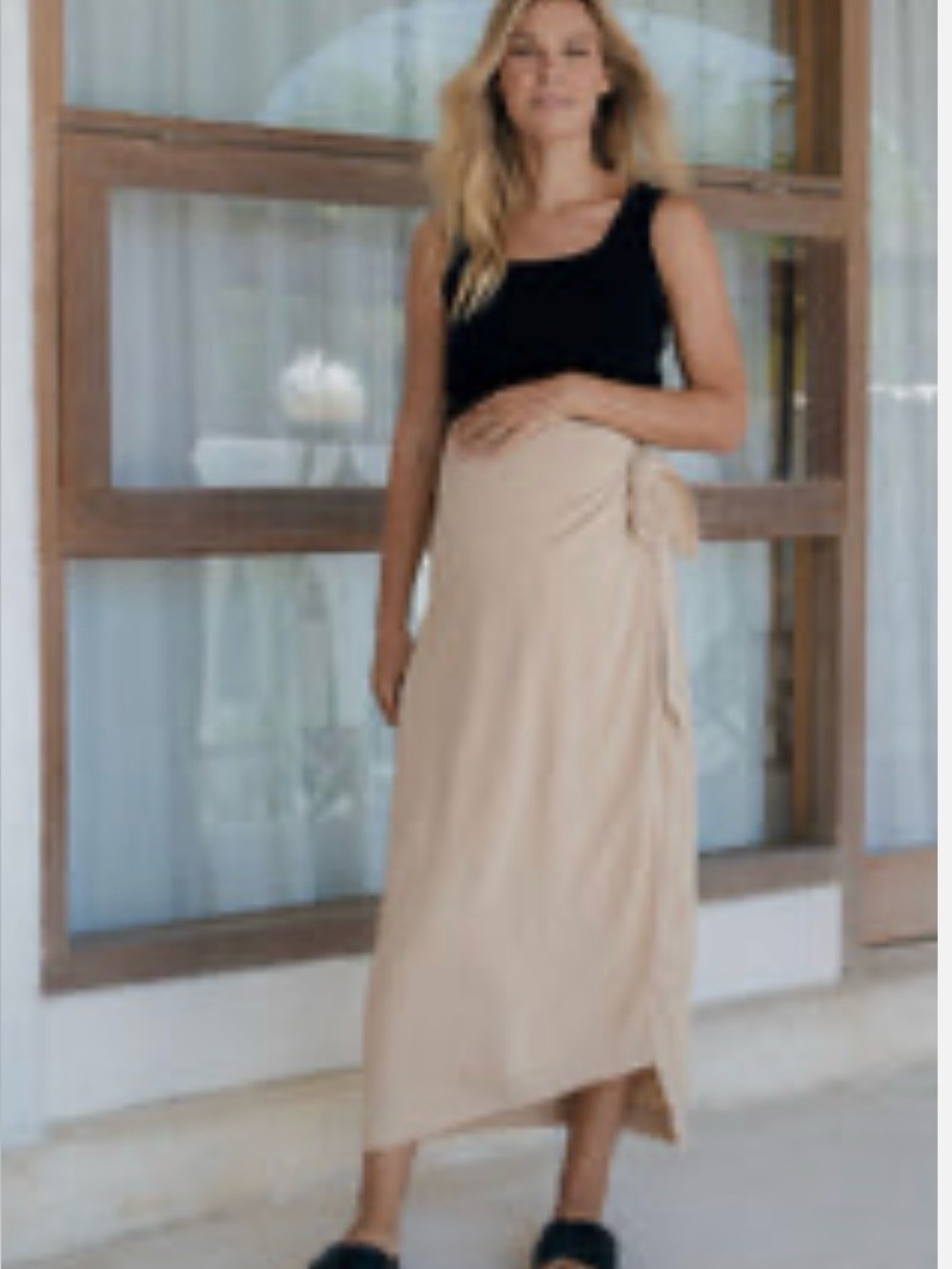 Bae the label maternity linen  wrap skirt